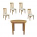 Caxton Round Dining Table + 4 Slatted Back Dining Chairs - Sherwood Range (cream/oak)