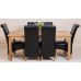 Aspen Solid Oak 150 Cm Dining Table With 6 Black Montana Chairs