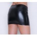Size 8 - 10 (to Fit: 26-28 Inch Waist / 30-34 Inch Hips / 12-13 Inch Length) S33 Black Wet Look Pvc Lycra Micro Mini Pull-on Skirt