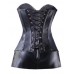 Free Uk Delivery Stunning Ladies Good Quality Soft Leather Look Black Corset (corset Bustier + Gothic Skirt ), Size - 4xl (18-20) By Aimerfeel