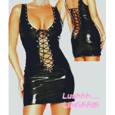 Sexy Pvc Black Wetlook Gothic Skirt Dominatrix Clubwear Tight Latex Dress Fetishwear