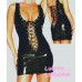 Sexy Pvc Black Wetlook Gothic Skirt Dominatrix Clubwear Tight Latex Dress Fetishwear