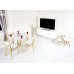 Scandinavian Retro White Dining Table And Chairs With Solid Oak Legs (dining Table)
