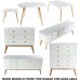 Charles Jacobs 1.6m Retro Rectangle Dining Table With Solid Oak Wood Legs And White Matt Mdf Top For 4 - 6 Seats - Premium Quality Knightsbridge Range Furniture