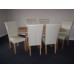 Hgg 7pc Oak Veneer Dining Table Set Including 6 X Butterfly Designer Cream Dining Chairs (ref-701tjucr)