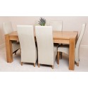 Kuba Solid Oak 180 X 90 X 78 Cm Dining Room Kitchen Table & 6 Lola Leather Chairs