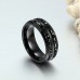 Yc Top Classic Black Titanium Steel Cubic Zirconia 8mm Fashion Men Ring Size X 1/2 Uk