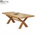 1home Solid Oak Extenable Dining Table W/cross Legs Furniture Extending 200cm To 240cm (table Only)