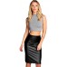 Womens Faux Leather Midi Pencil Skirt Wet Look Ladies Bodycon Zip Up Skirt#(pvc Pencil Skirt#black #uk 14)