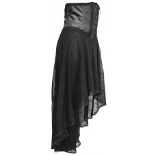 Dark Star Dress, Pvc Bodice Attached Cobweb Lace Skirt, Ds/dr/5333 (black, Sm/uk 10 12 14*)
