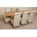 Seattle Solid Oak (180 Cm - 210 Cm) Extending Dining Table & 8 Ivory Montana Chairs