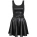 New Womens Plus Size Shinny Wetlook Pvc Skirts Tops Dress 24-26 Wet Look Skater Dress