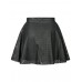 (inf) Womens Black Pvc Wetlook Ladies Perforated Airtex Short Skater Mini Skirt 8-14 | Blk - Wetlook Airtex Skater Skirt | 14