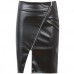Lovarni Pvc Asymmetric Zip Detailed Skirt Black Black Uk12