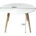 Charles Jacobs Round Retro Dining Table With Solid Wood Oak Legs And White Matt Mdf Top For 4 Seats - Premium Quality Knightsbridge Range Furniture