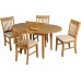 Seconique Oxford Oak Extended Dining Set With 4 Chairs