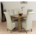 Oslo Oak Dining Table & 4 Ivory Montana Leather Chairs