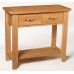 Camberley Oak 2 Drawer Console Table With Light Oak Finish | Solid Wooden Hall / Side / End / Telephone Table With 2 Drawers