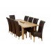 1home 100% Solid Oak Double Extending Dining Table Set Extend 180cm To 225cm To 270cm (table With 8 Chairs)