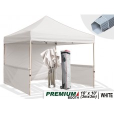 Eurmax Premium 3 X 3mtr Pop Up Gazebo, Trade Show Marquee, Aluminum Foot Legs, Commercial Event Tent With Sides, And Wheeled Carry Bag (white)