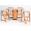 Hgg 5pc Drop Leaf Kitchen Dining Table Set With 4 X Folding Dining Chairs - Oak