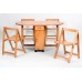 Hgg Drop Leaf Table And 4 Chairs - Small Dining Table - Kitchen Dining - 4 Folding Chairs - 4 Seater Dining Set - Space Saver Table And Chairs - Colour Oak