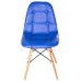 2x Replica Charles Eames Dining/office Chair (pair) With Wooden Legs, New Cushioned Design For Extra Comfort, Modern Lounge Furniture (blue)