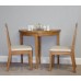 Round Solid Natural Finish Rubberwood Folding Table And 2 Chairs Dining Set