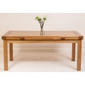 Farmhouse Rustic Solid Oak 200 X 90 X 78 Cm Butterfly Extending Dining Table