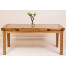 Farmhouse Rustic Solid Oak 200 X 90 X 78 Cm Butterfly Extending Dining Table