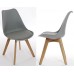 Charles Jacobs Dining Table With Six Grey Chairs Set Solid Wood Oak Legs And White Matt Gloss Table Top New 2016 Cushioned Contemporary Design For Extra Comfort, Modern Lounge Furniture - Premium Quality