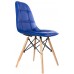 2x Replica Charles Eames Dining/office Chair (pair) With Wooden Legs, New Cushioned Design For Extra Comfort, Modern Lounge Furniture (blue)
