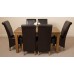 French Rustic Solid Oak 150 Cm Dining Table & 6 Brown Montana Dining Chairs