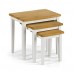 Julian Bowen Cleo Two Tone Nest Of Tables, Wood - Oak/white
