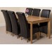 Bevel Solid Oak 180 Dining Room Table With 6 Or 8 Montana Leather Chairs *available With 6 Or 8 Chairs In 4 Colours* (6, Black)