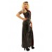 Phaze Womens Sexy Long Maxi Black Pvc Vinyl Pencil Skirt With Daring Side Split - Black/red 18