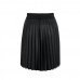 Quiz Womens Ladies New Black Leather Pleated Skirt - Size L - Colour Black