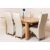 Seattle Solid Oak 180 Cm - 210 Cm Extending Dining Table & 6 Ivory Lola Leather Chairs