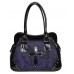 Dark Star Ornate Brocade Cotton/gloss-patent Pvc Handbag Ds/bg/7587 (black/purple)