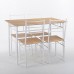 Aingoo 5 Pieces Dining Set Mdf Dining Table And 4 Chairs,white And Oak