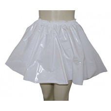 Shiny White Pvc Circle Skirt / Skating Skirt, Heavy Pvc, Size Xl/ Xxl Elasticated Waist