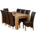 1home Full Solid Oak Dining Table Set With Chunky Legs Room Furniture 200cm (table With 8 Chairs)