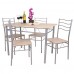 Florida 5 Piece Dining Table And 4 Chair Set. Breakfast, Kitchen, Wooden, Metal (light Oak)