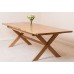 Vermont Solid Oak 200 Cm - 240 Cm Extending Dining Table With 6 Burgundy Montana Leather Chairs