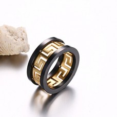 Yc Top Fashion Personalize Stainless Steel Gold Plated Men Ring Size T 1/2 Uk