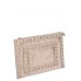 Studded Zipped Pvc Clutch Bag Apricot