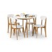 Julian Bowen Natural Oak Retro Tiffany Dining Table, White