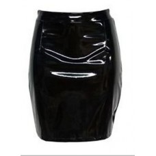 New Womens Ladies Celebrity Inspired Wet Look Mini Skirt (uk 14, Black)