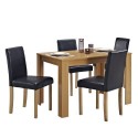 Dining Table And 4 Chairs With Faux Leather Oak Furniture Room Set