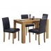 Dining Table And 4 Chairs With Faux Leather Oak Furniture Room Set